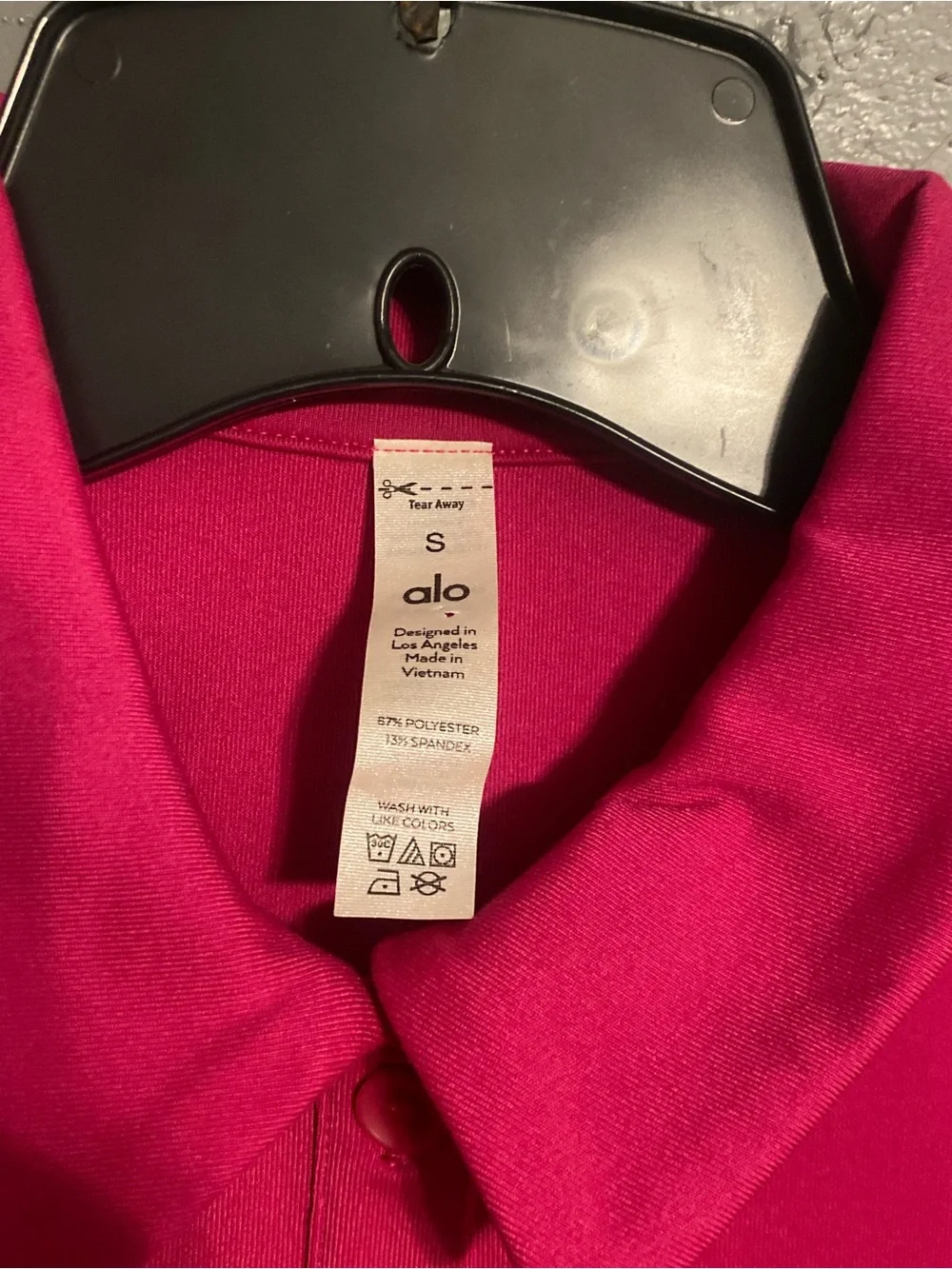 ALO Women’s Size S Charmed Yoga Sleeveless Polo Swim Dress in Fuchsia Pink